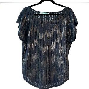 Maurice’s Metallic Detail Distressed Top Medium
